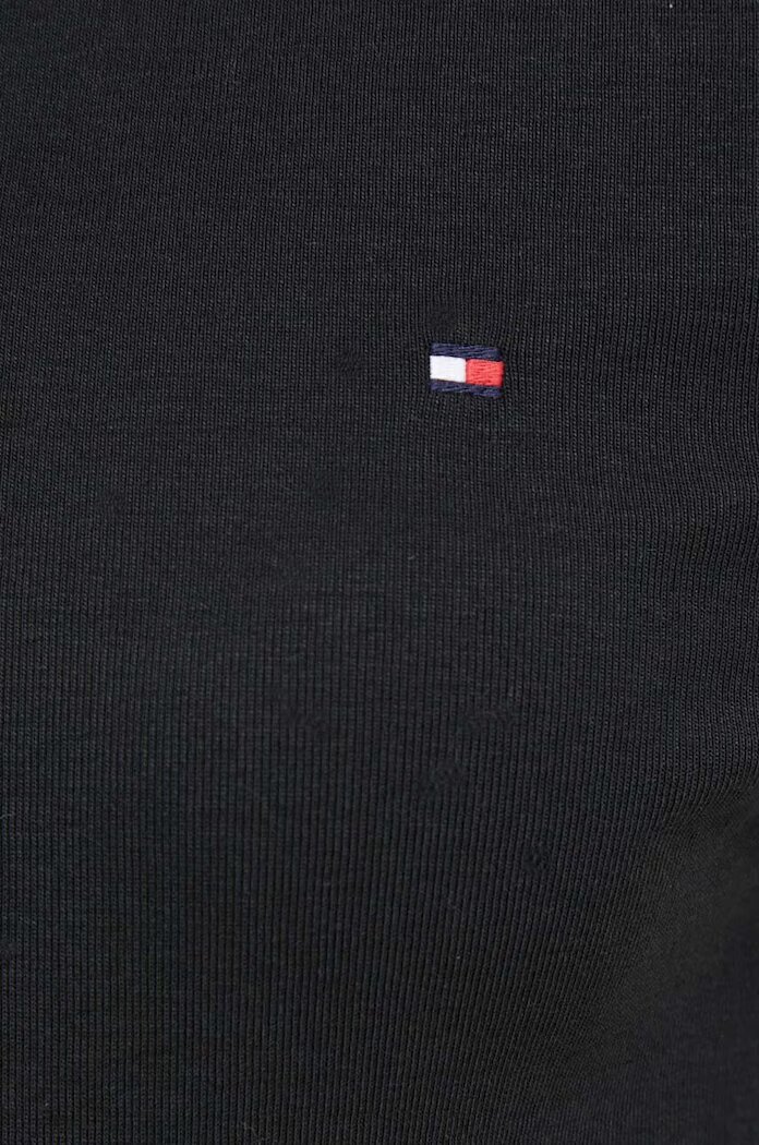 Tommy Hilfiger блуза с дълги ръкави дамска памучна черна WW0WW40589