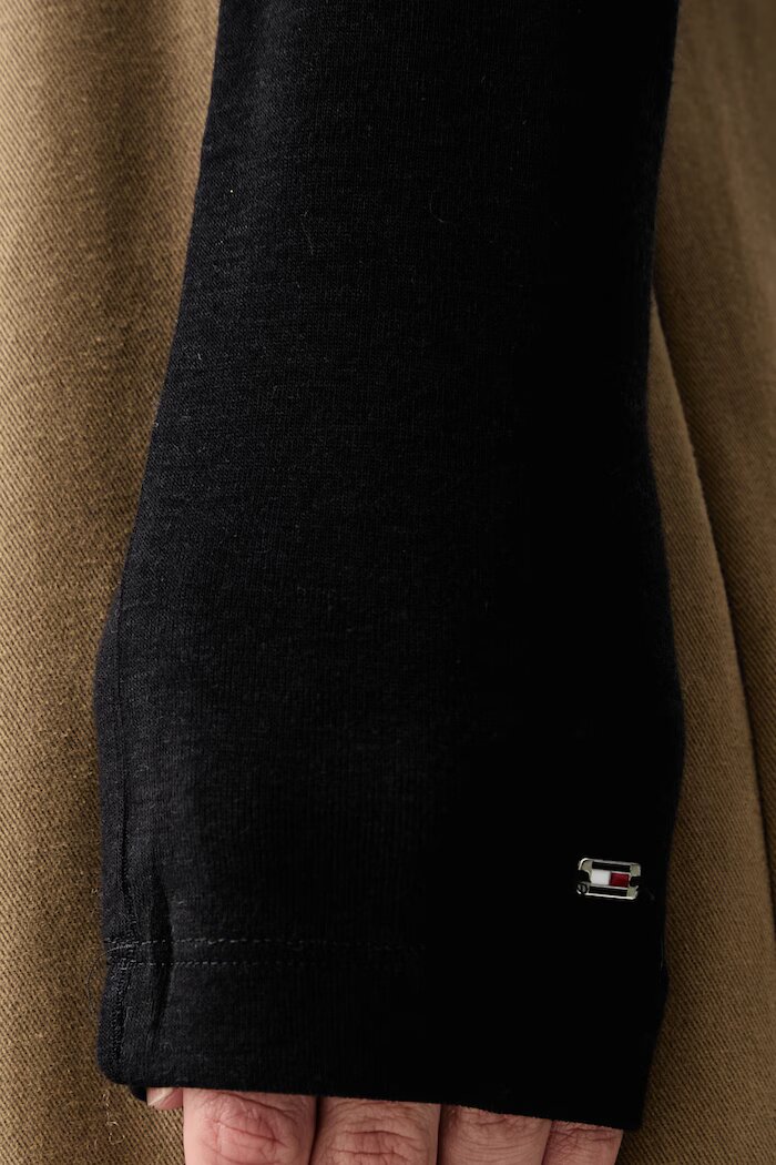 Tommy Hilfiger блуза с дълги ръкави дамска с вълна черна WW0WW52361