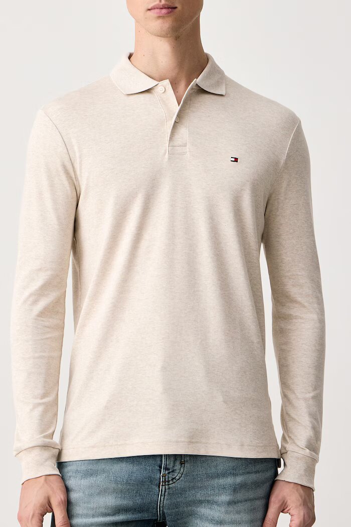 Tommy Hilfiger блуза с дълги ръкави мъжка от памук бежова MW0MW37317