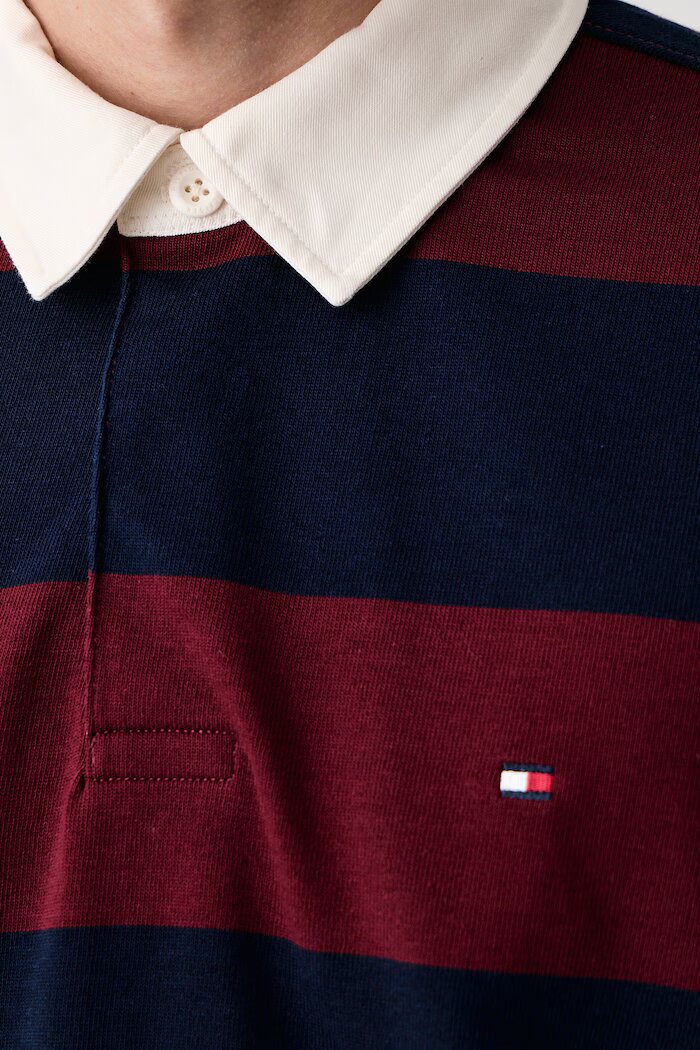 Tommy Hilfiger блуза с дълги ръкави мъжка от памук бордо MW0MW45692
