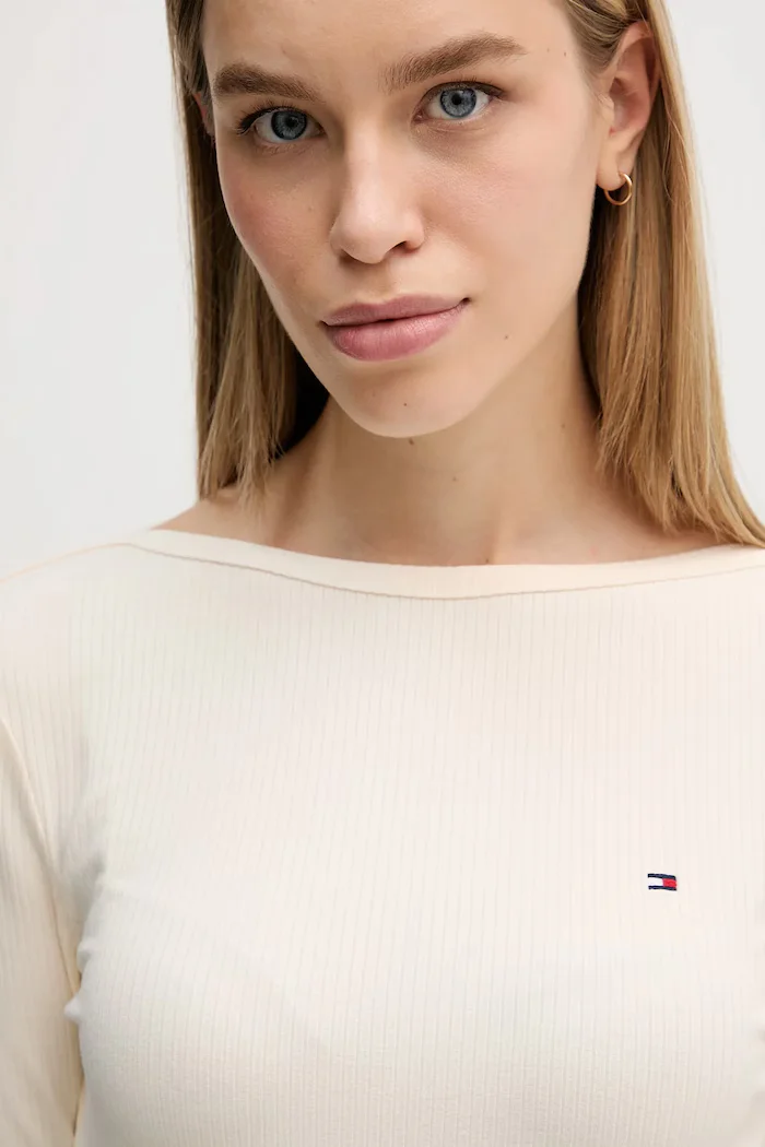 Tommy Hilfiger Блуза с дълги ръкави в бежово WW0WW47309