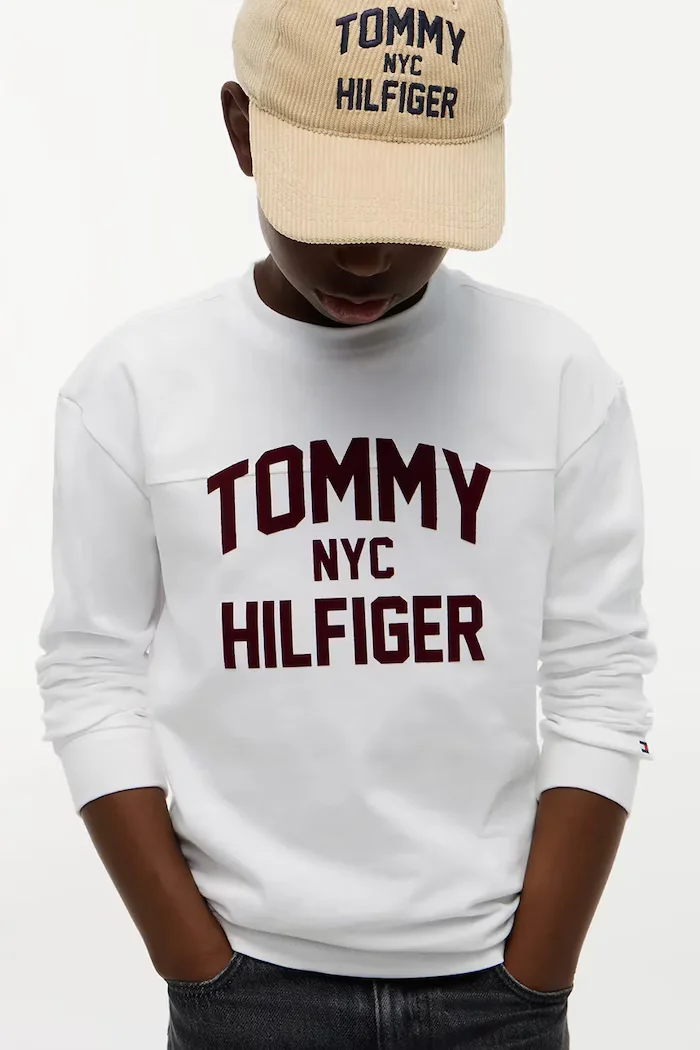 Tommy Hilfiger блуза с дълги ръкави за деца от памук бяла KB0KB10642