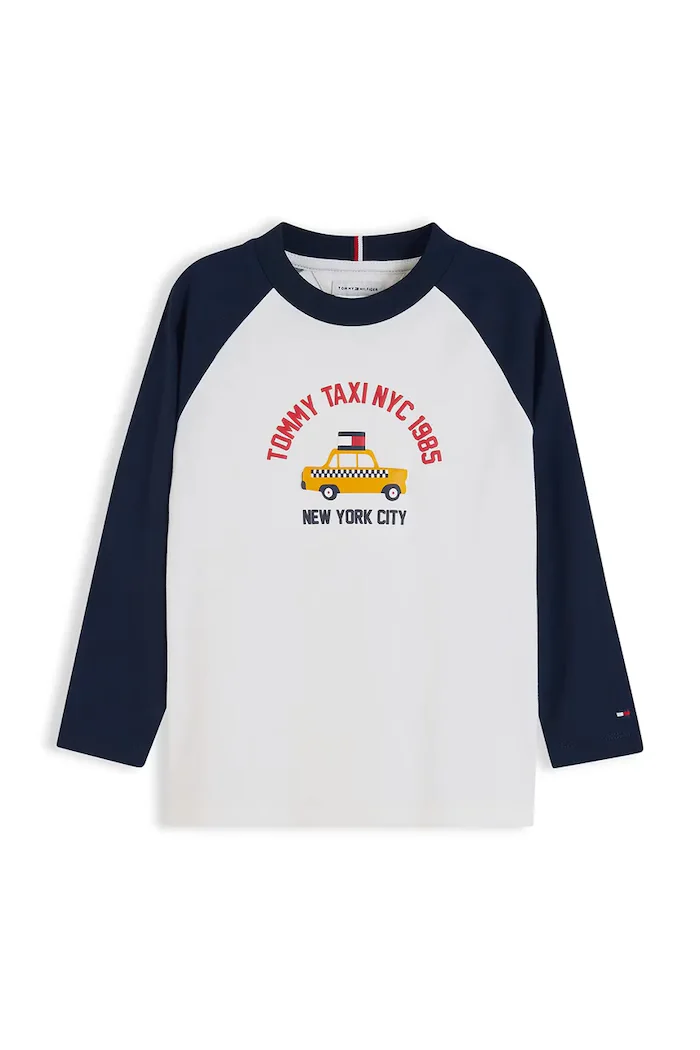 Tommy Hilfiger блуза с дълги ръкави за деца от памук тъмносиня KB0KB10730