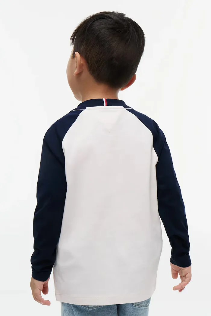 Tommy Hilfiger блуза с дълги ръкави за деца от памук тъмносиня KB0KB10730