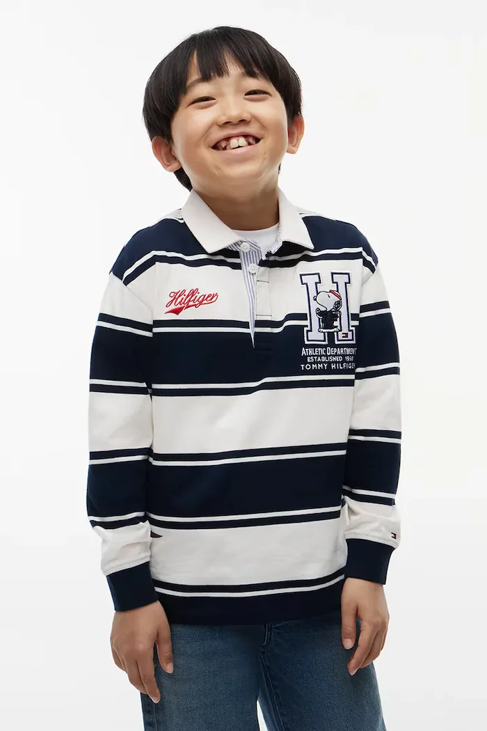 Tommy Hilfiger блуза с дълги ръкави за деца от памук x Peanuts тъмносиня KS0KS00768