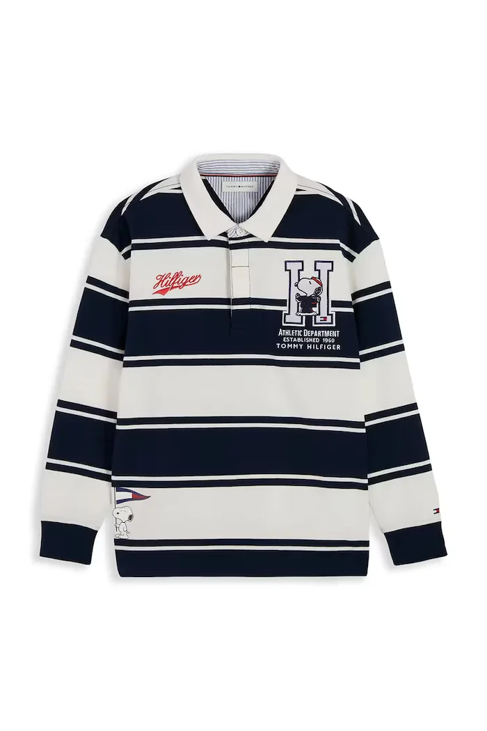 Tommy Hilfiger блуза с дълги ръкави за деца от памук x Peanuts тъмносиня KS0KS00768