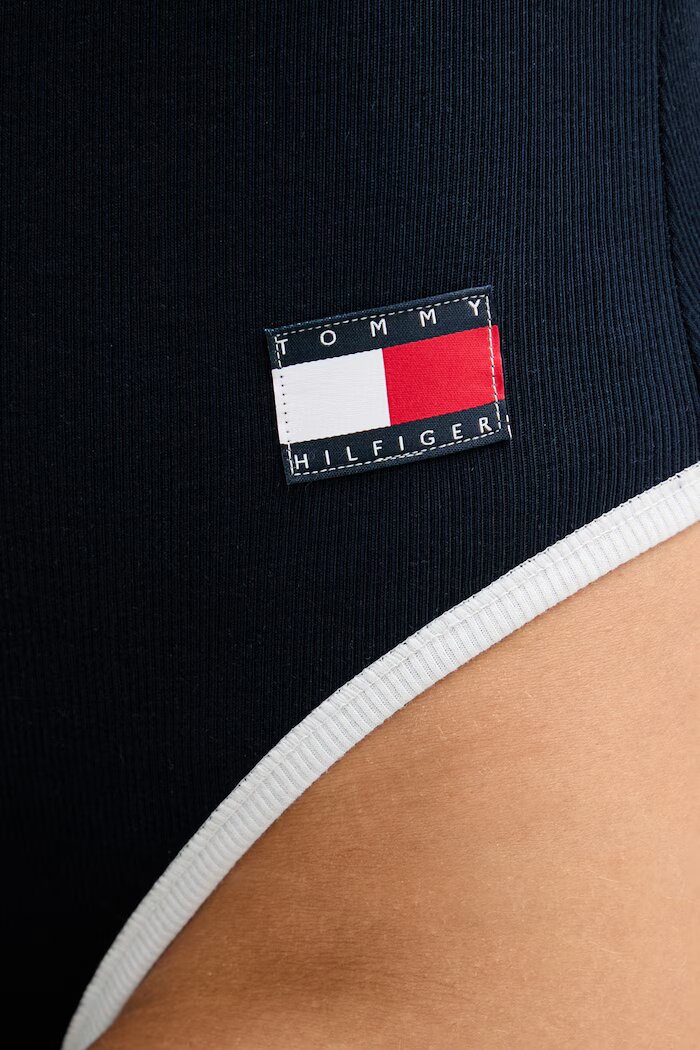 Tommy Hilfiger боди дамско с памук тъмносиньо UW0UW06275