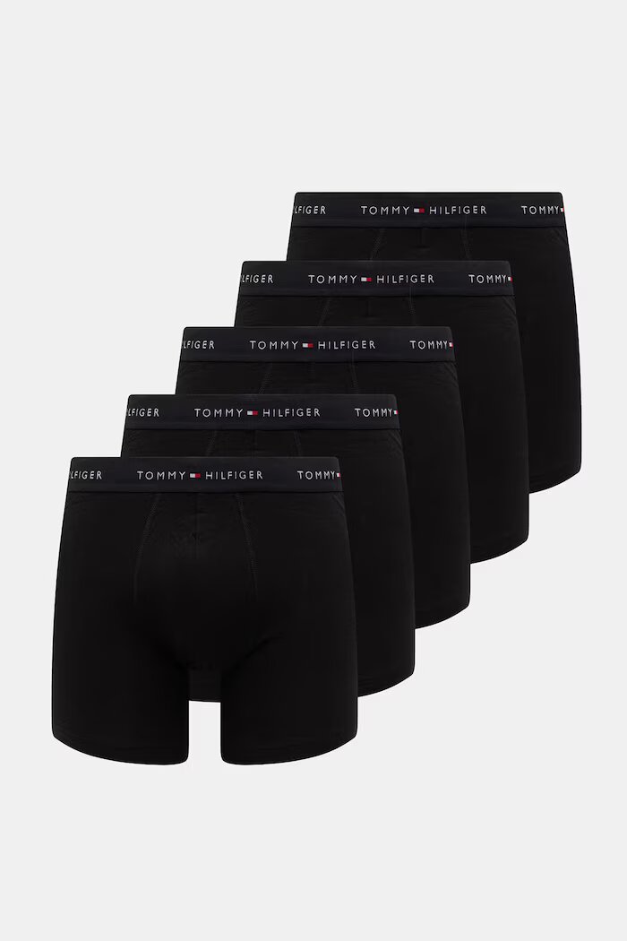 Tommy Hilfiger боксерки мъжки от памук с еластан 5 броя черни UM0UM03751