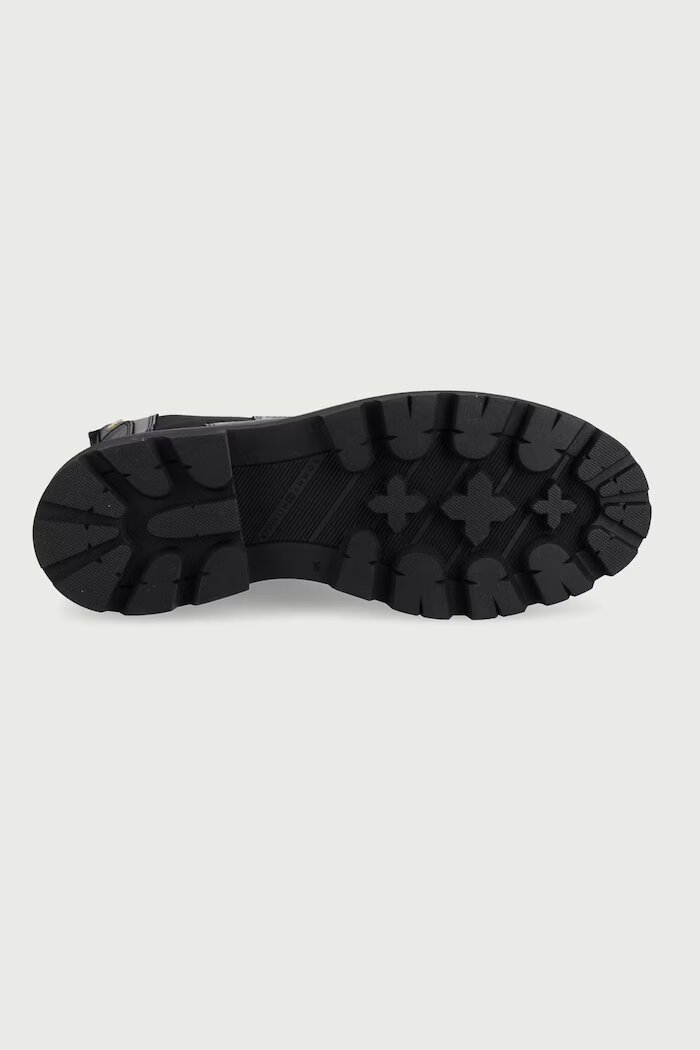 Tommy Hilfiger боти челси дамски от кожа TH STUD LEATHER HIGH CHELSEA черни FW0FW09570