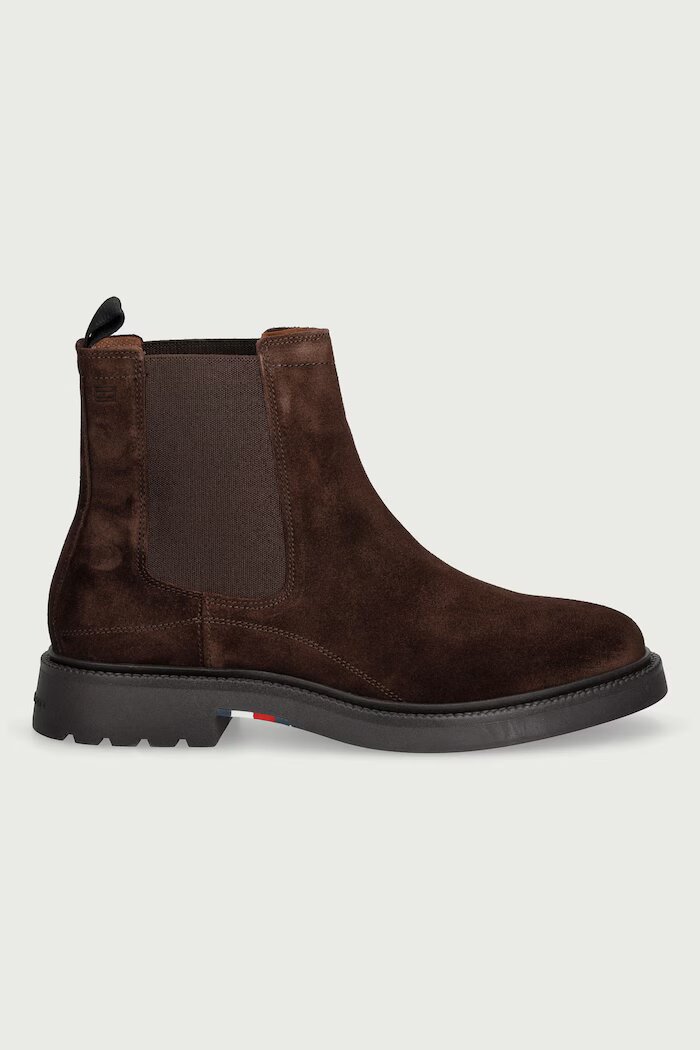 Tommy Hilfiger боти челси мъжки от велур CORPORATE CASUAL SUEDE CHELSEA кафяви FM0FM05952