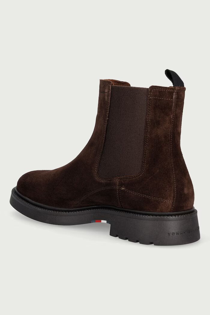 Tommy Hilfiger боти челси мъжки от велур CORPORATE CASUAL SUEDE CHELSEA кафяви FM0FM05952