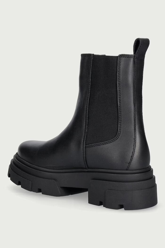 Tommy Hilfiger боти челси с платформа дамски от кожа LEATHER CHUNKY CHELSEA BOOT черни FW0FW09679