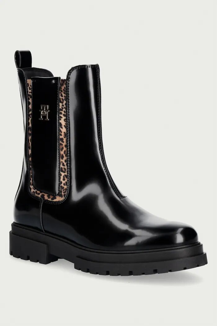 Tommy Hilfiger боти челси за деца черни T4A5-35175