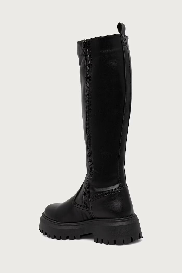 Tommy Hilfiger ботуши под коляното дамски TH STAMP WARM KNEE RAIN BOOT черни FW0FW09678
