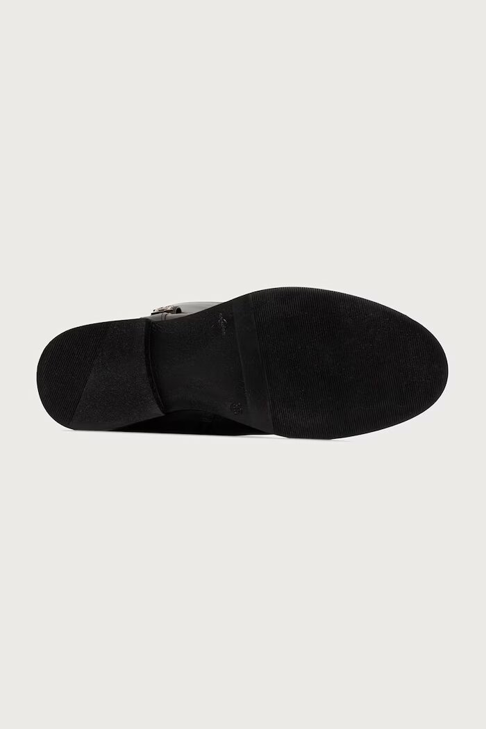 Tommy Hilfiger ботуши под коляното за деца от кожа черни T4A6-35186