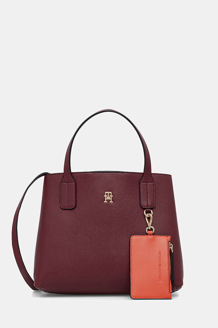 Tommy Hilfiger чанта crossbody дамска от имитация на кожа бордо AW0AW18722