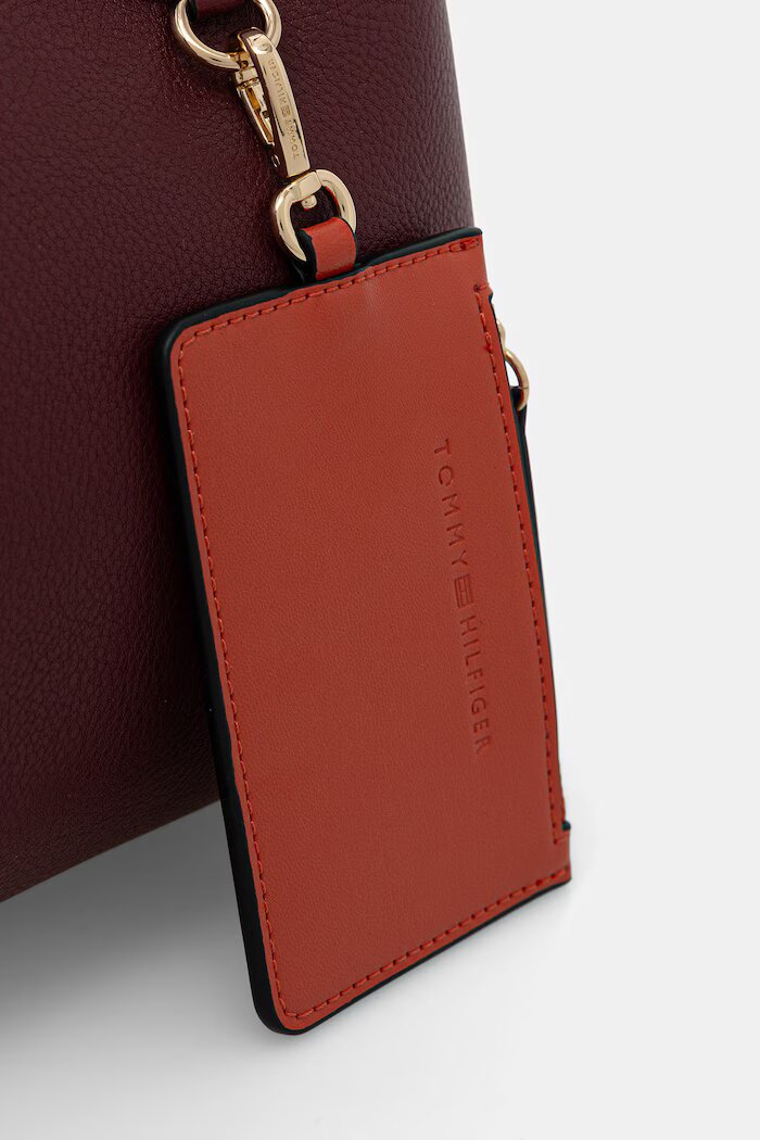 Tommy Hilfiger чанта crossbody дамска от имитация на кожа бордо AW0AW18722