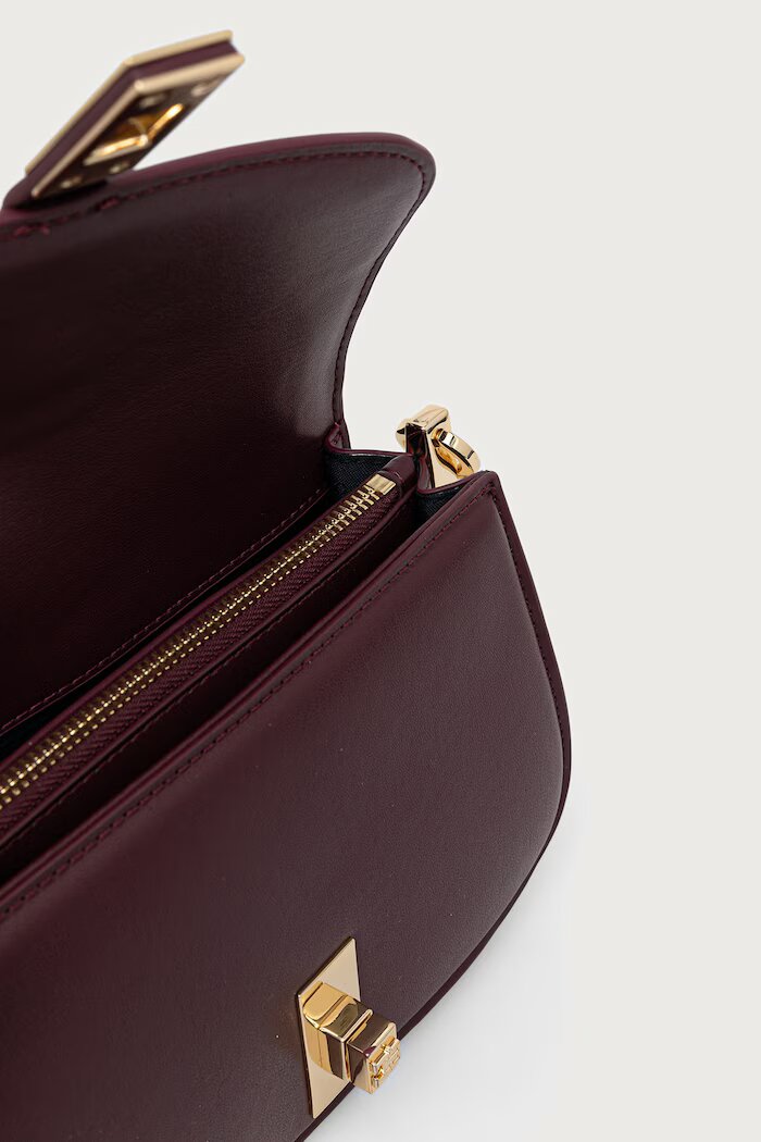 Tommy Hilfiger чанта crossbody дамска от имитация на кожа бордо AW0AW19319