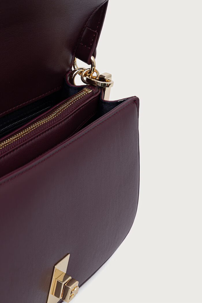 Tommy Hilfiger чанта crossbody дамска от имитация на кожа бордо AW0AW19321