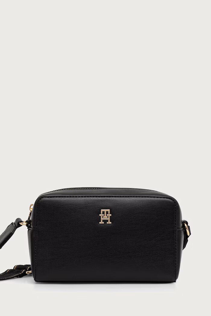 Tommy Hilfiger чанта crossbody дамска от имитация на кожа черна AW0AW19060