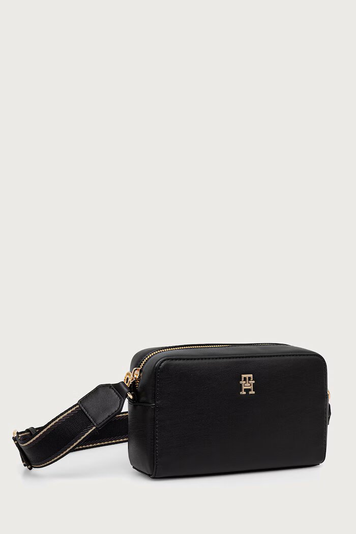 Tommy Hilfiger чанта crossbody дамска от имитация на кожа черна AW0AW19060