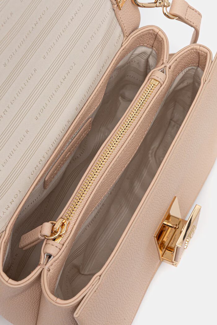 Tommy Hilfiger чанта crossbody дамска от имитация на кожа оранжева AW0AW17216