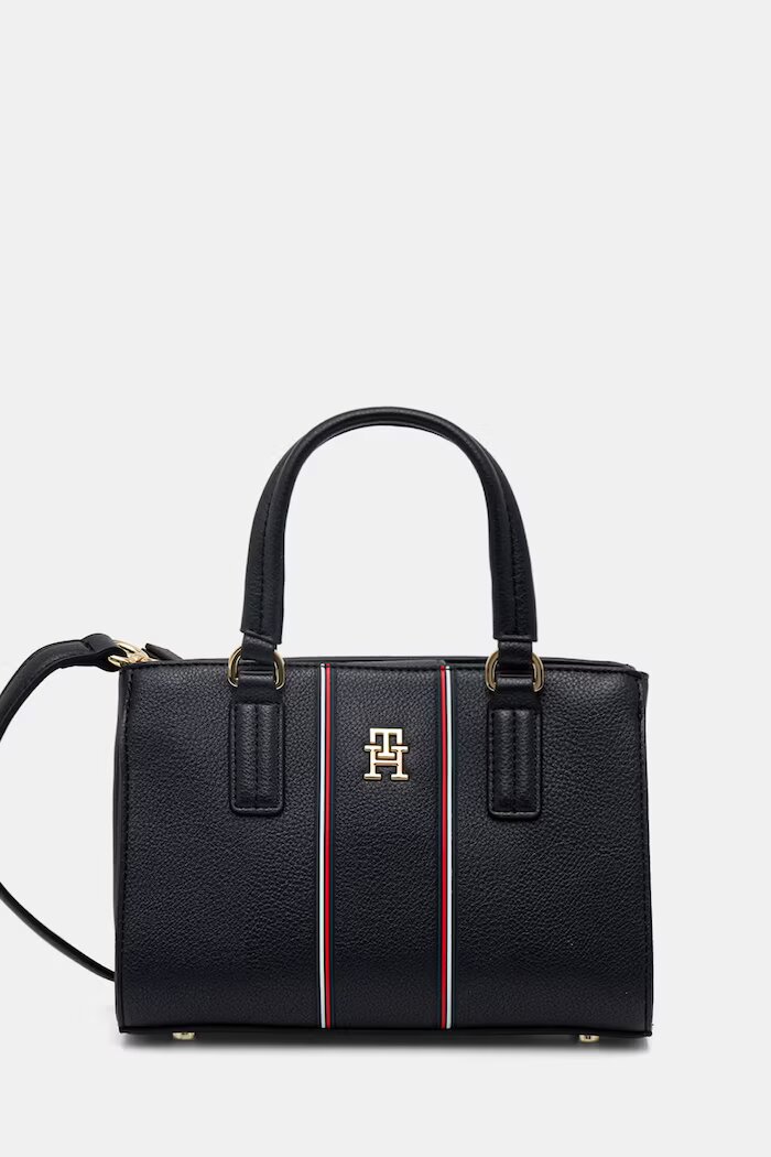 Tommy Hilfiger чанта crossbody дамска от имитация на кожа тъмносиня AW0AW18642