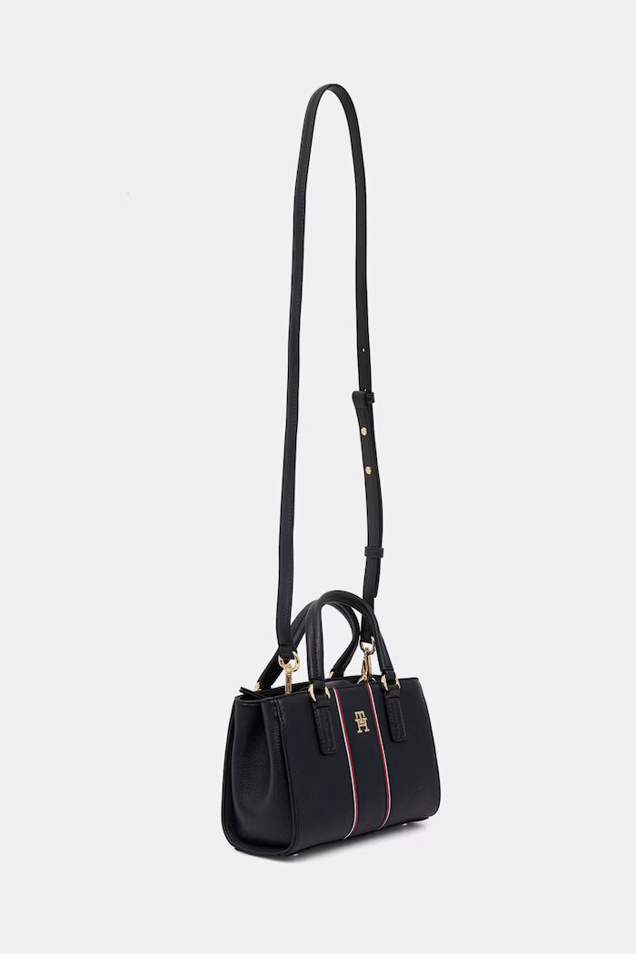Tommy Hilfiger чанта crossbody дамска от имитация на кожа тъмносиня AW0AW18642