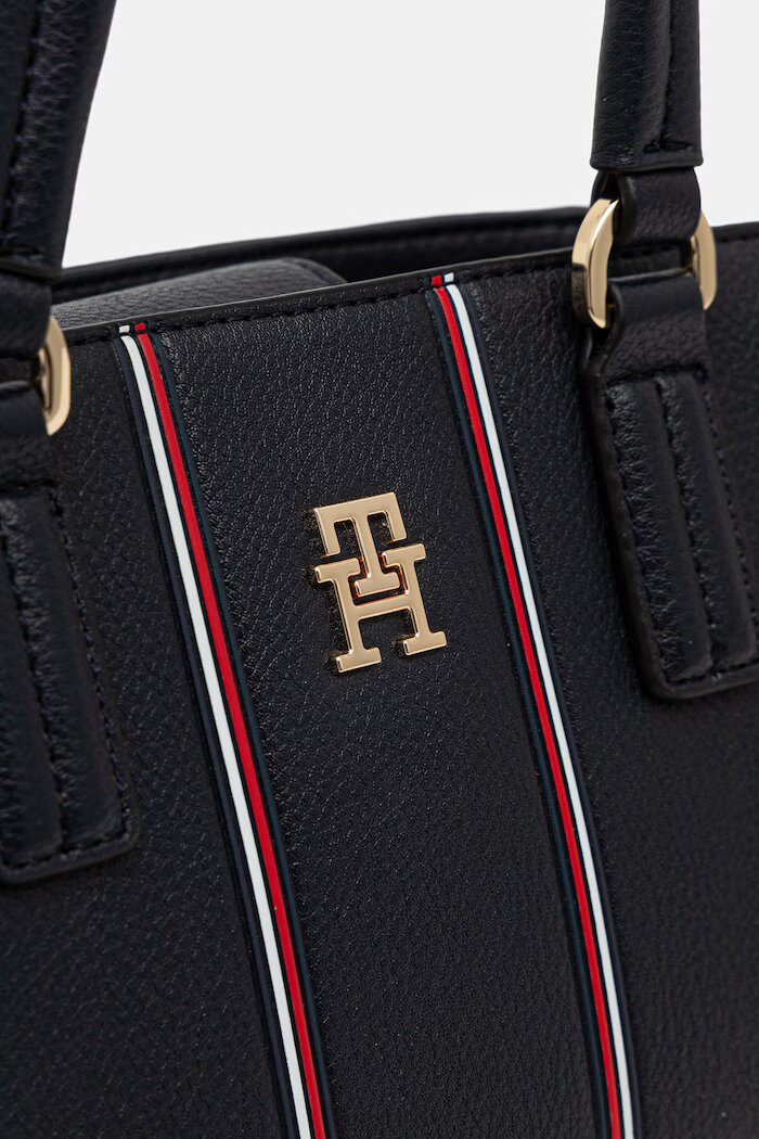 Tommy Hilfiger чанта crossbody дамска от имитация на кожа тъмносиня AW0AW18642