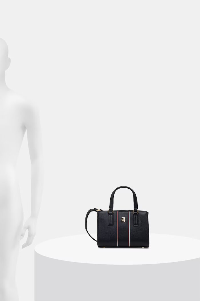 Tommy Hilfiger чанта crossbody дамска от имитация на кожа тъмносиня AW0AW18642