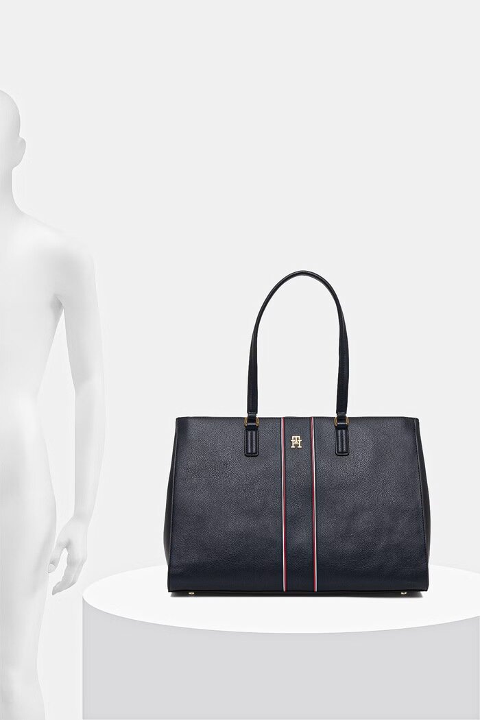 Tommy Hilfiger чанта дамска от имитация на кожа тъмносиня AW0AW18643