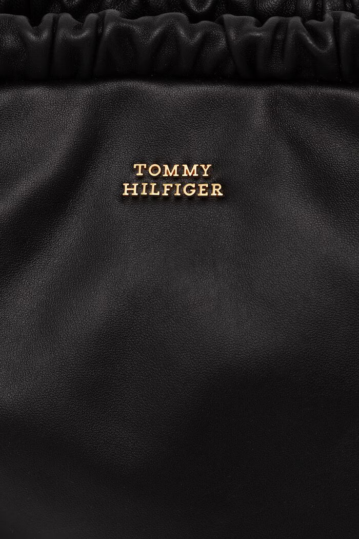 Tommy Hilfiger чанта с дълга дръжка дамска от кожа черна AW0AW19223