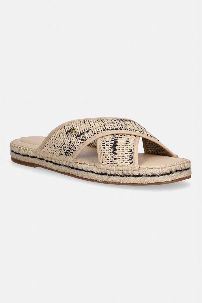 Tommy Hilfiger чехли дамски ESPADRILLE MULE SANDAL RAFFIA бежови FW0FW09139