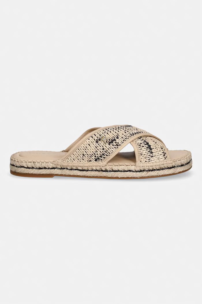 Tommy Hilfiger чехли дамски ESPADRILLE MULE SANDAL RAFFIA бежови FW0FW09139