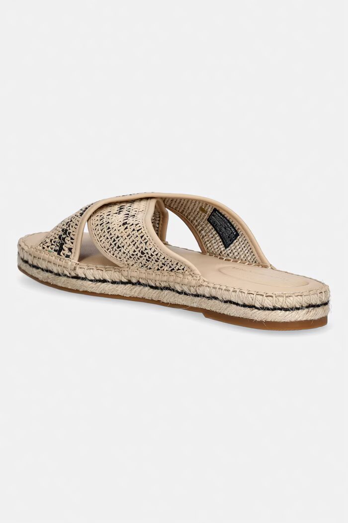 Tommy Hilfiger чехли дамски ESPADRILLE MULE SANDAL RAFFIA бежови FW0FW09139