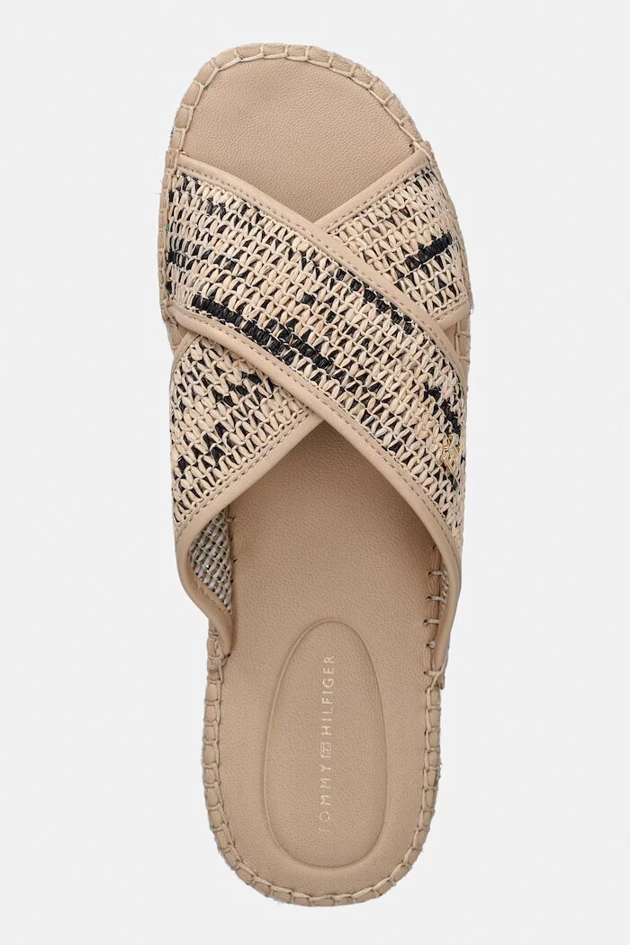 Tommy Hilfiger чехли дамски ESPADRILLE MULE SANDAL RAFFIA бежови FW0FW09139
