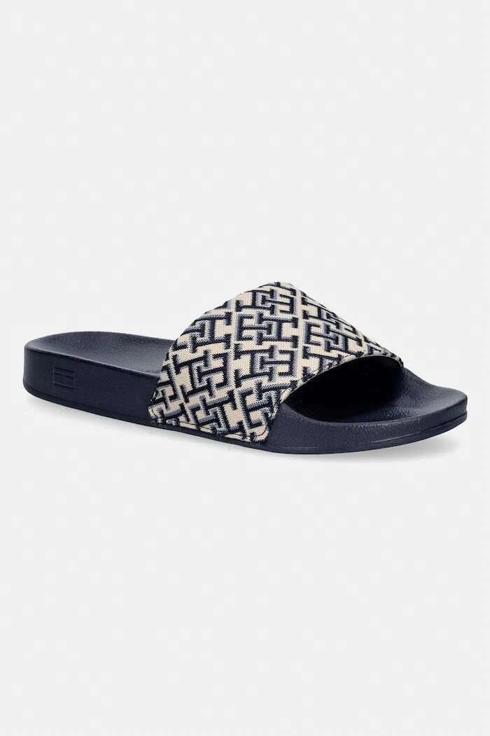 Tommy Hilfiger чехли дамски TH MONOGRAM POOL SLIDE тъмносини FW0FW09423