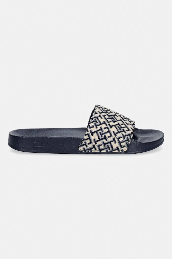 Tommy Hilfiger чехли дамски TH MONOGRAM POOL SLIDE тъмносини FW0FW09423