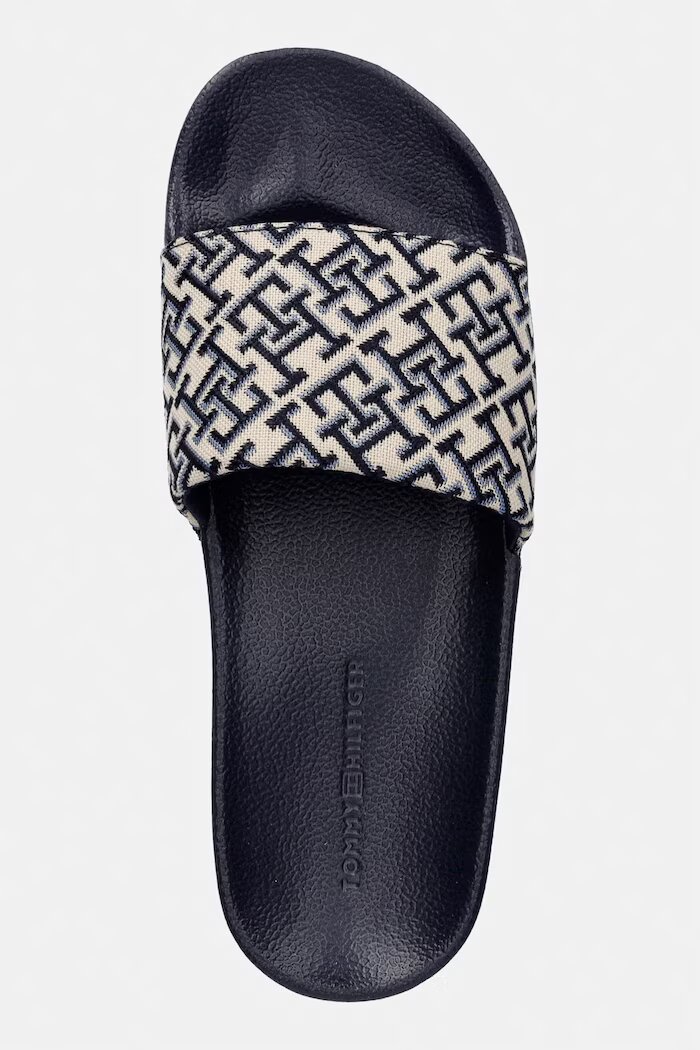 Tommy Hilfiger чехли дамски TH MONOGRAM POOL SLIDE тъмносини FW0FW09423