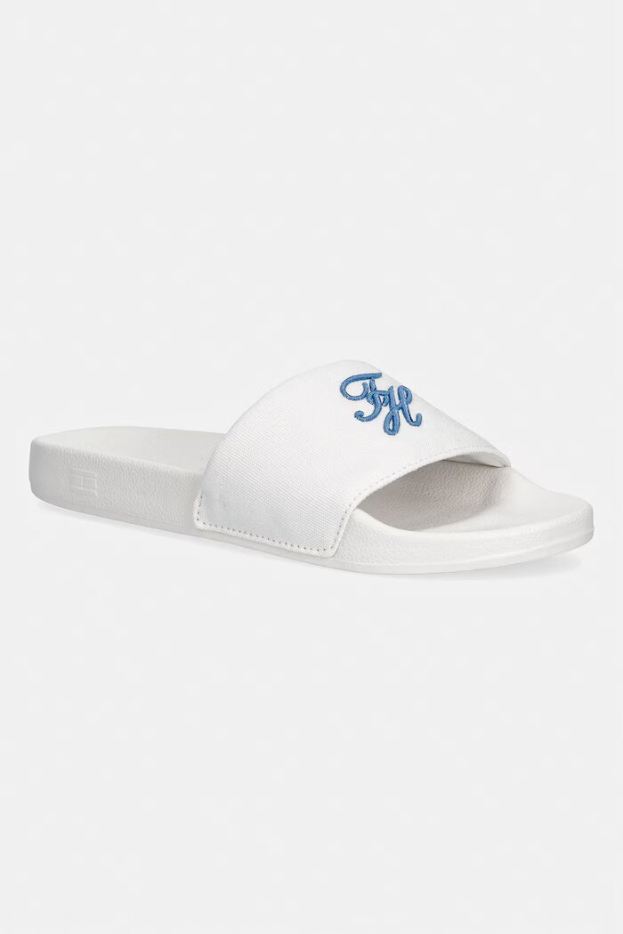 Tommy Hilfiger чехли дамски TH SCRIPT POOL SLIDE бели FW0FW09286