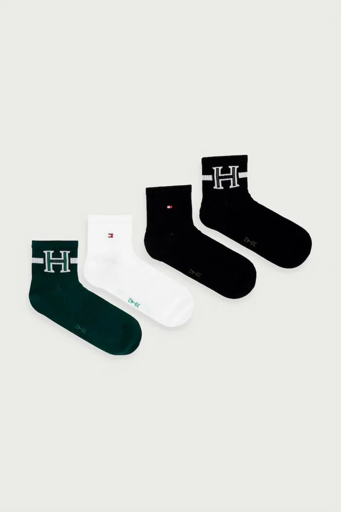 Tommy Hilfiger чорапи мъжки с памук 4 броя зелени 701244106