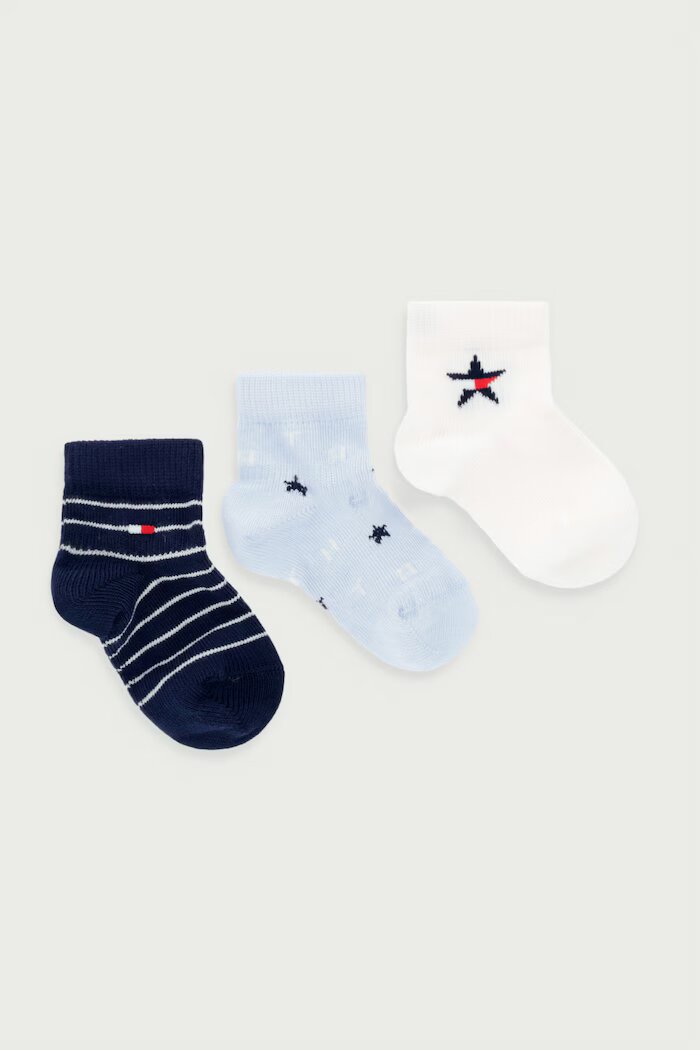 Tommy Hilfiger чорапи за бебе 3 броя сини 701241846