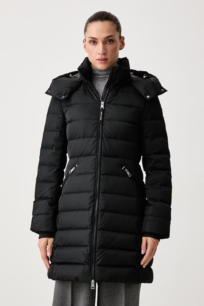 Tommy Hilfiger дълго яке дамско черно WW0WW51111