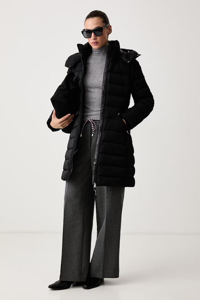 Tommy Hilfiger дълго яке дамско черно WW0WW51111