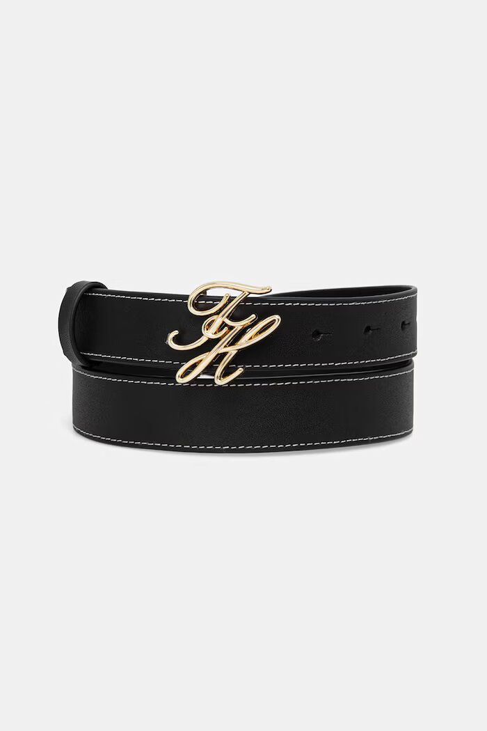 Tommy Hilfiger дамски колан от кожа черен AW0AW18568