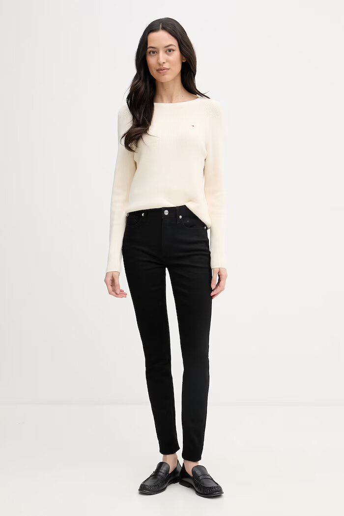 Tommy Hilfiger дънки skinny дамски черни WW0WW50626