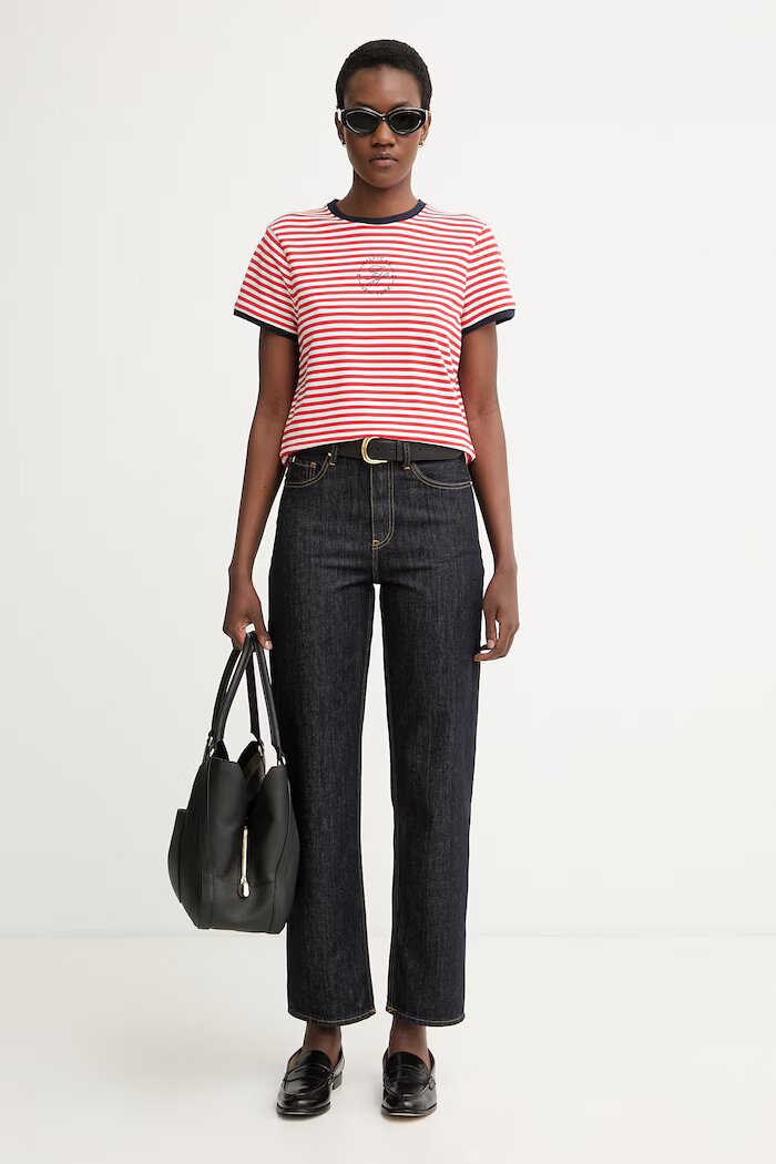 Tommy Hilfiger дънки tapered дамски тъмносини WW0WW50966