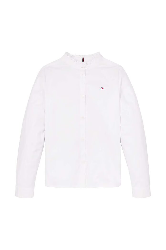 Tommy Hilfiger Детска памучна риза в бяло 8720637748299