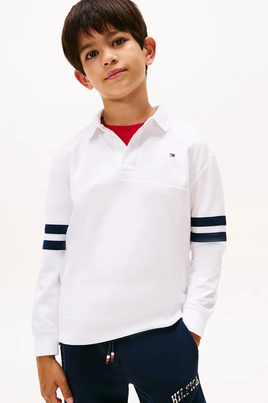 Tommy Hilfiger Детска памучна тениска с яка