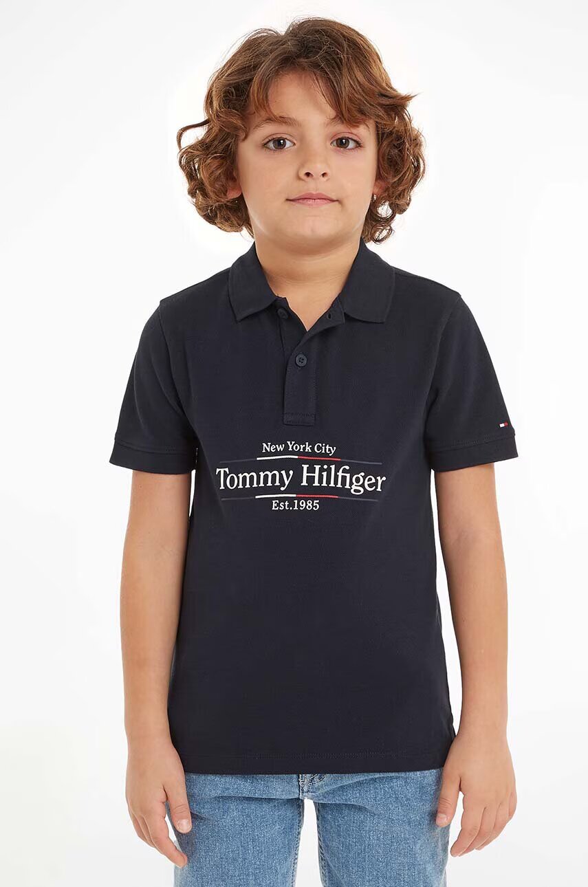 Tommy Hilfiger Детска памучна тениска с яка